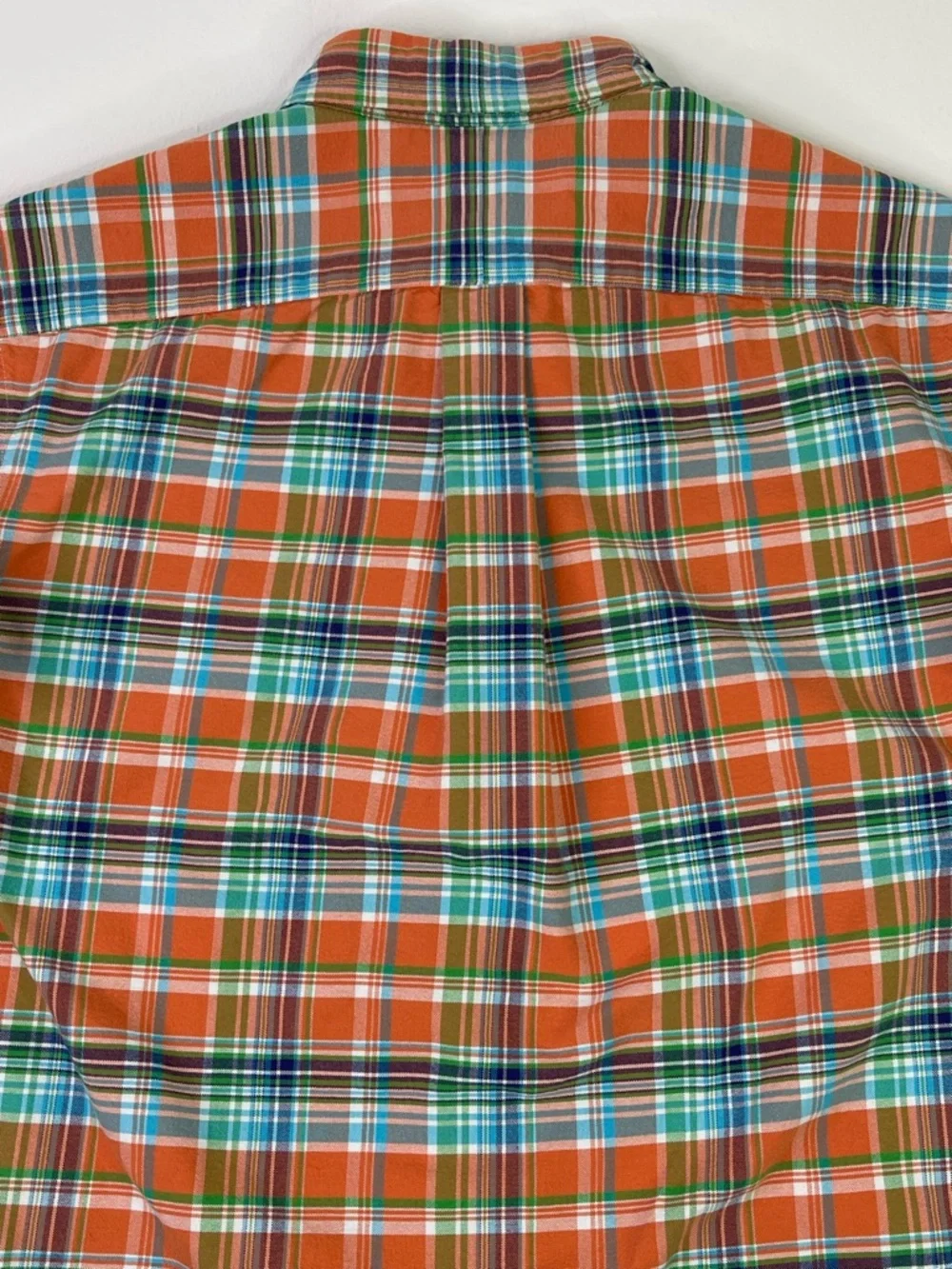 Polo Ralph Lauren Classic Fit Orange Multi Plaid Cotton Short Sleeve Shirt M